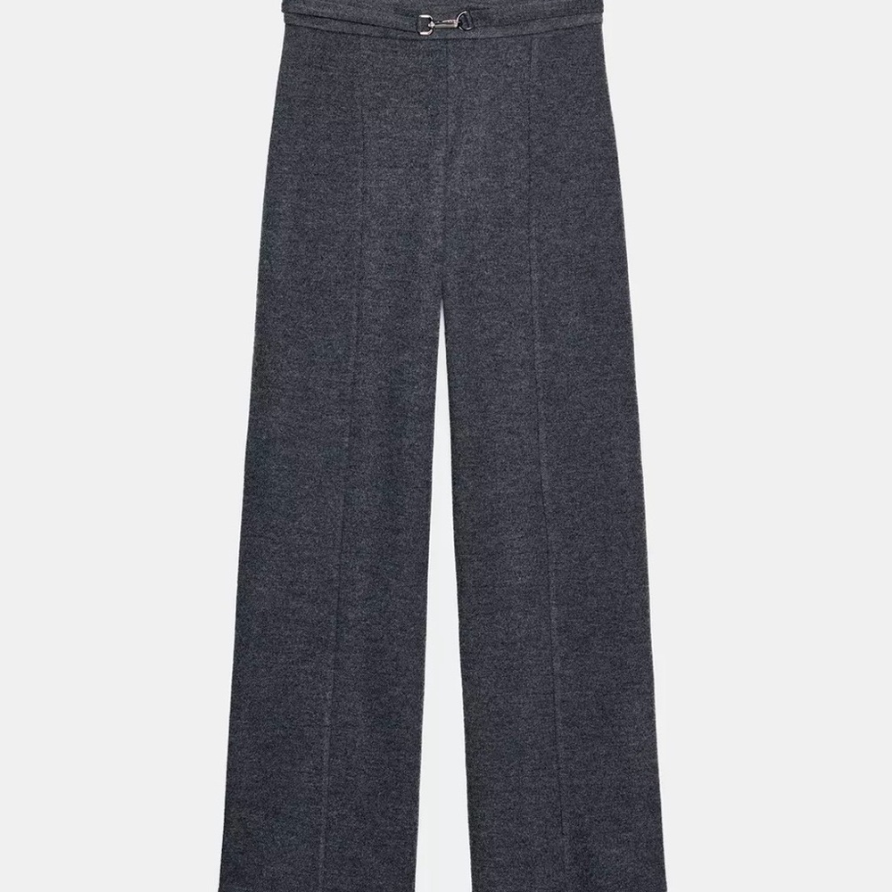 Zara Gray Wide-Leg Trousers